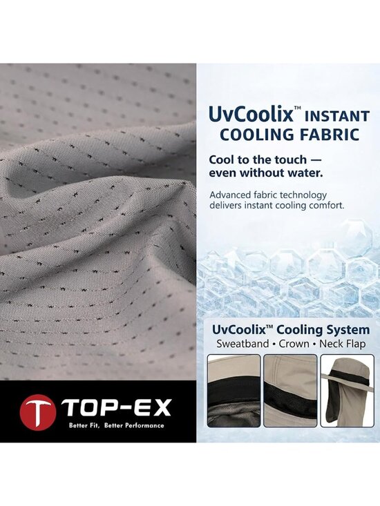 Cooling Sun Hat with Neck Flap, UPF 50+ Wide Brim UV Protection for Hot Days main image 6